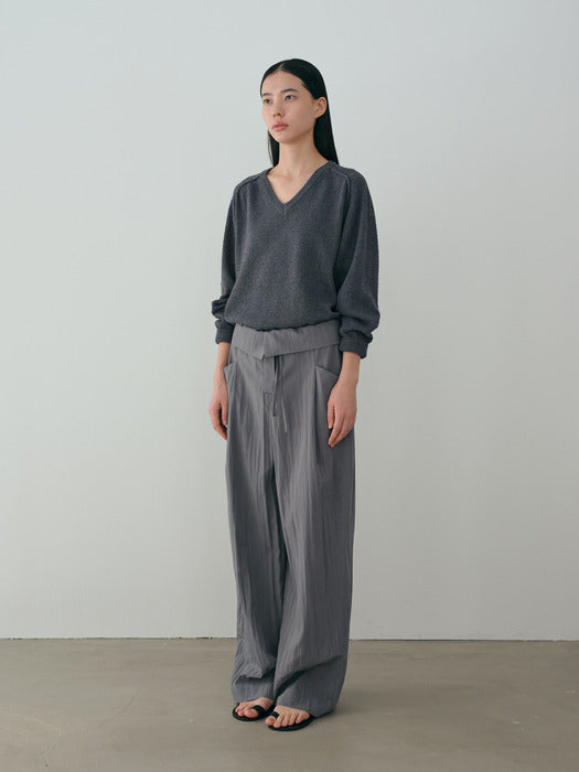 [moia] paper v-neck knit (blue stone)