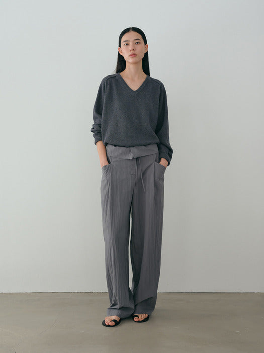 [moia] paper v-neck knit (blue stone)