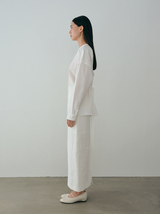 [moia] linen blend skirt (white)