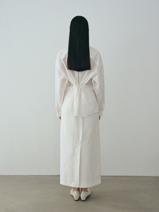 [moia] linen blend skirt (white)