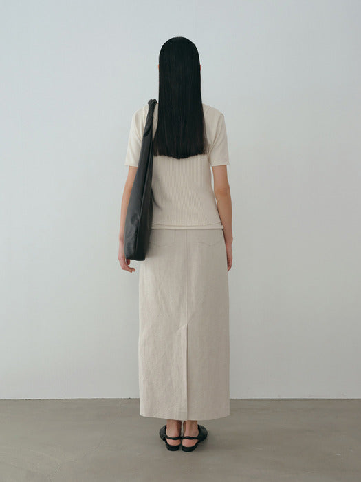 [moia] linen blend skirt (natural)