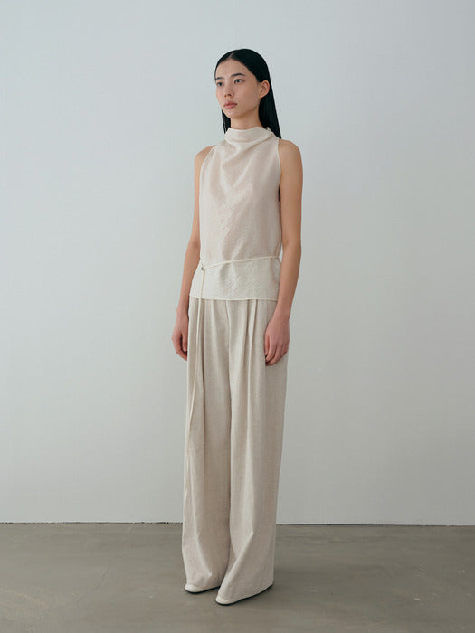 [moia] wide tuck trouser (natural)