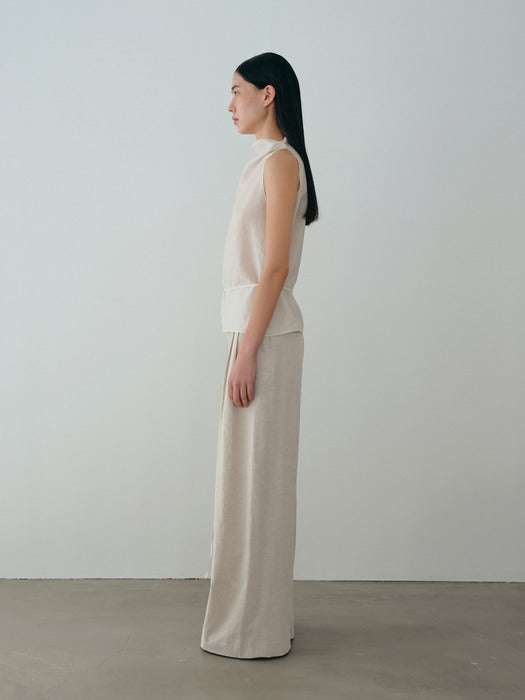 [moia] wide tuck trouser (natural)