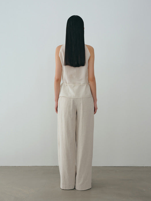 [moia] wide tuck trouser (natural)