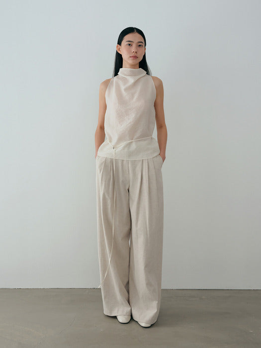 [moia] wide tuck trouser (natural)