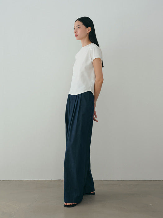 [moia] wide tuck trouser (indigo)