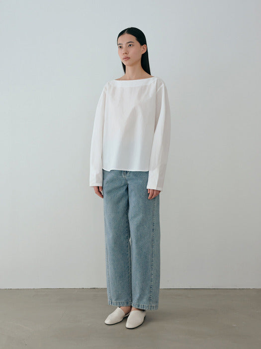 [moia] boatneck shirt (white)