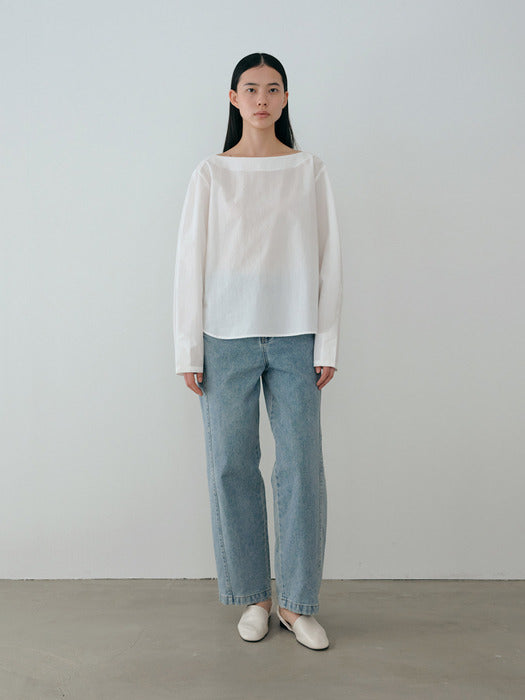 [moia] boatneck shirt (white)