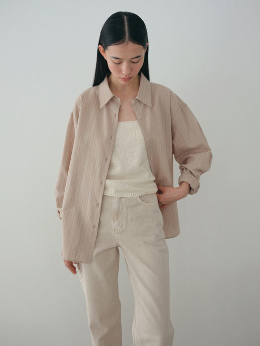 [moia] stripe shirt (natural stripe)