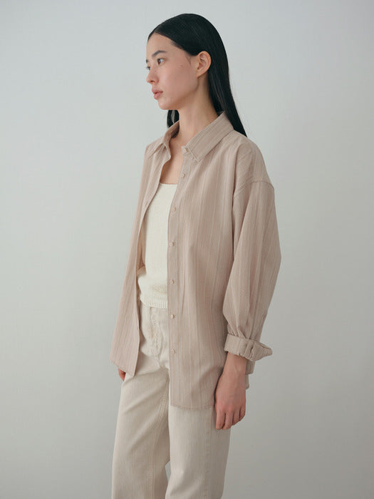 [moia] stripe shirt (natural stripe)