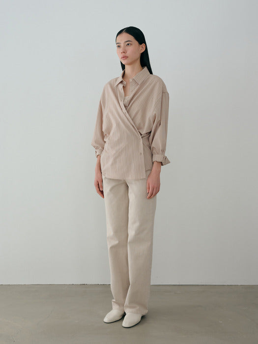 [moia] stripe shirt (natural stripe)