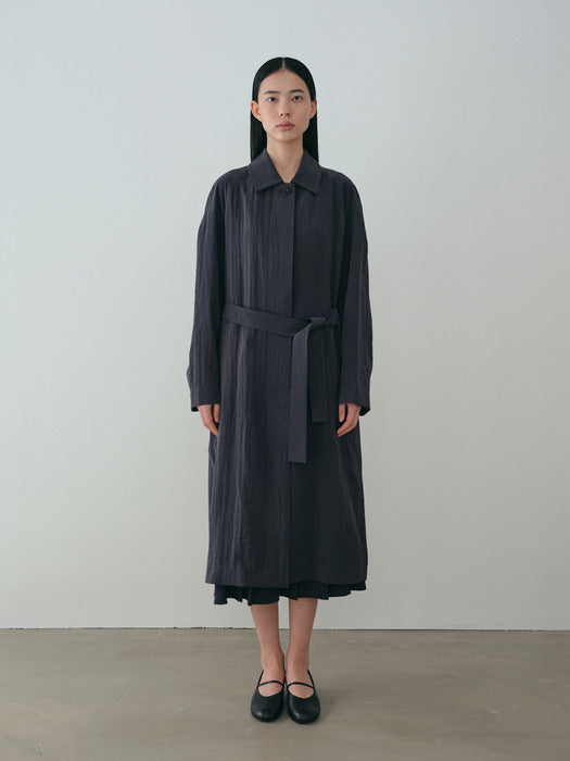 [moia] sheer trench coat (stone navy)