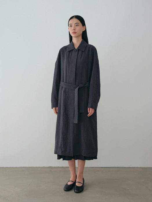 [moia] sheer trench coat (stone navy)