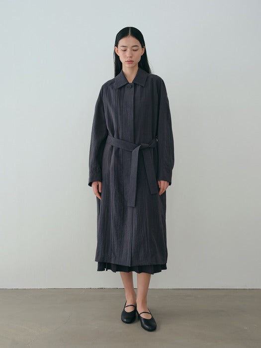 [moia] sheer trench coat (stone navy)