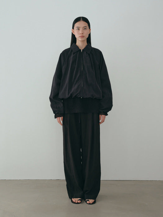 [moia] shirring jumper (black)