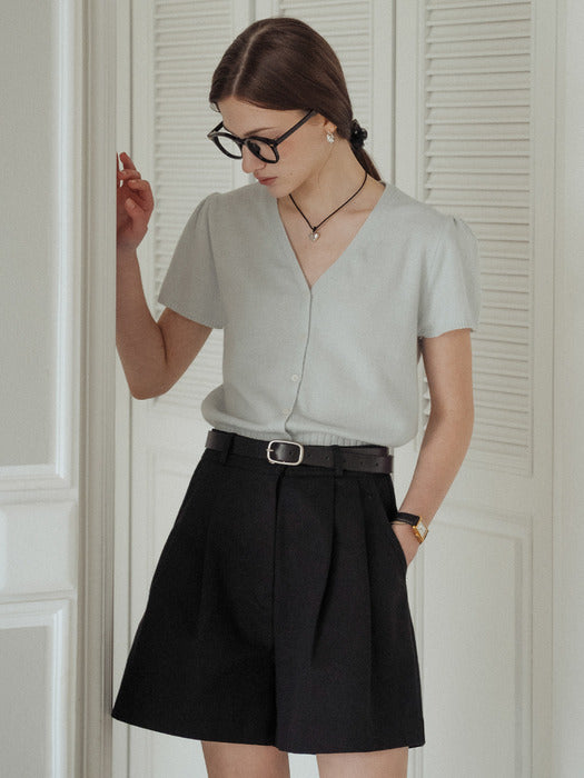 Tillidie Italian leather modern square buckle belt