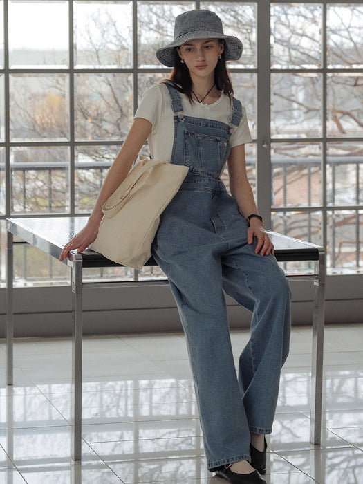 [TILLIDIE] Heart detail denim overall_Blue