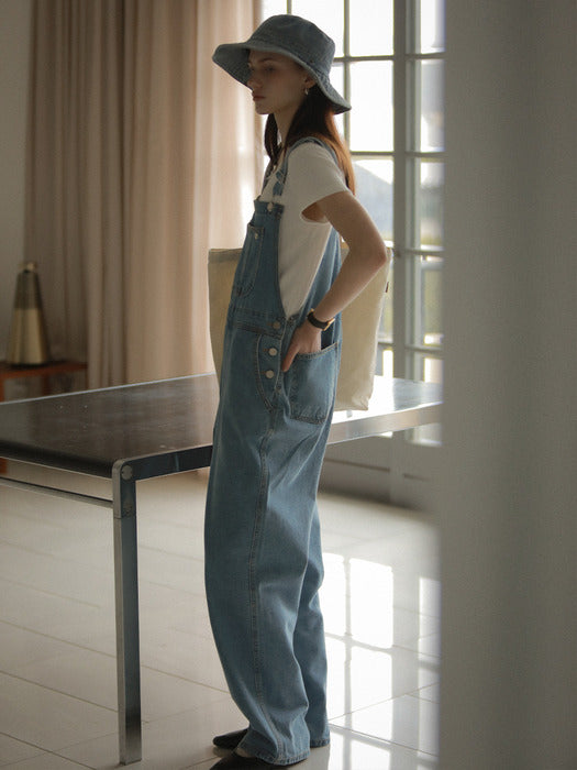 [TILLIDIE] Heart detail denim overall_Blue