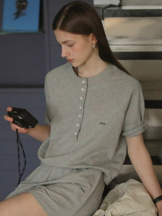 [TILLIDIE] TILL half sleeve sweatshirt_Gray