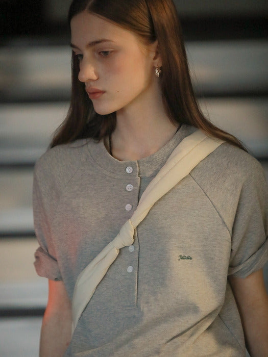 [TILLIDIE] TILL half sleeve sweatshirt_Gray