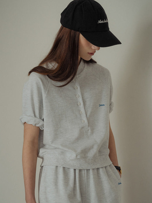 [TILLIDIE] TILL half sleeve sweatshirt_Light Gray