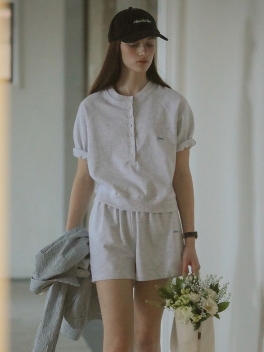 [TILLIDIE] TILL half sleeve sweatshirt_Light Gray