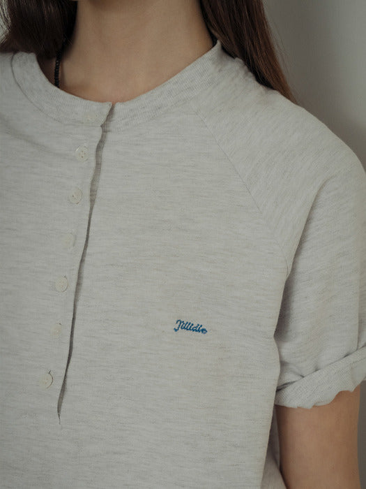[TILLIDIE] TILL half sleeve sweatshirt_Light Gray
