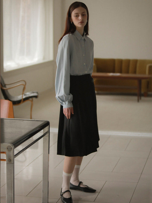 [TILLIDIE] Linen regular fit shirt_Sky blue