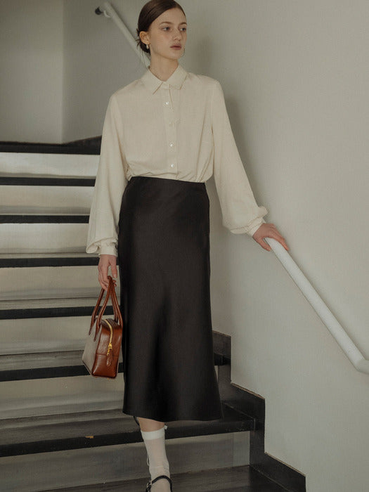 [TILLIDIE] Linen regular fit shirt_Light Beige