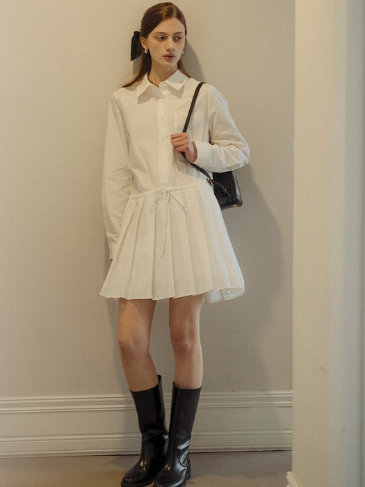 [TILLIDIE] Pleats point collar OPS_Ivory