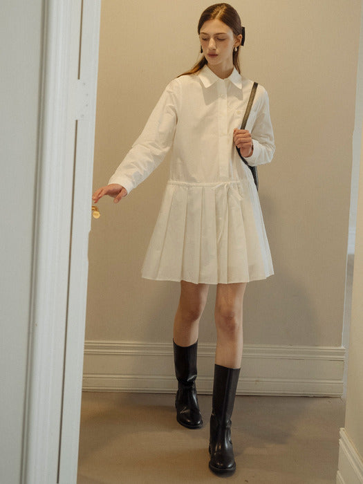 [TILLIDIE] Pleats point collar OPS_Ivory