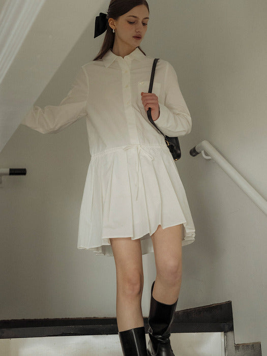 [TILLIDIE] Pleats point collar OPS_Ivory