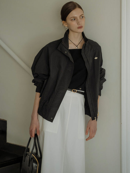 Tillidie Crispy compact wind breaker jumper Black