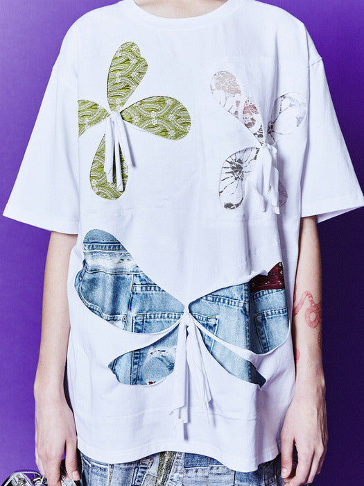 [andersson bell] KYRA BLOOMING FABRIC FLOWERS T-SHIRT atb1116w(WHITE)