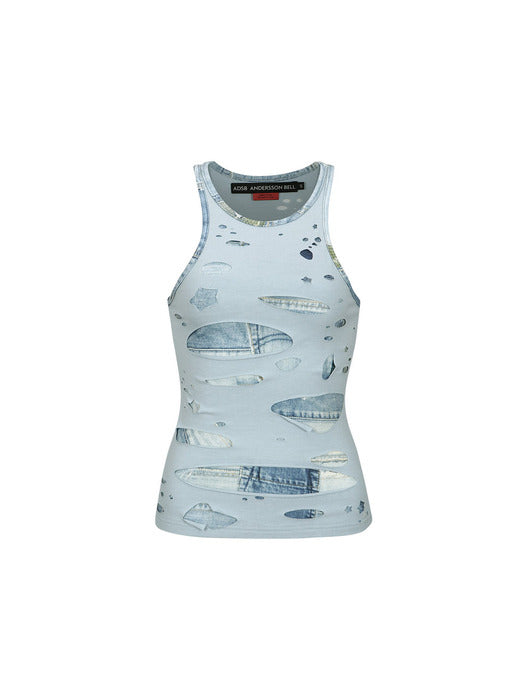 [andersson bell] TATY LASER CUT-OUT SLEEVELESS TOP atb1115w(L.BLUE)
