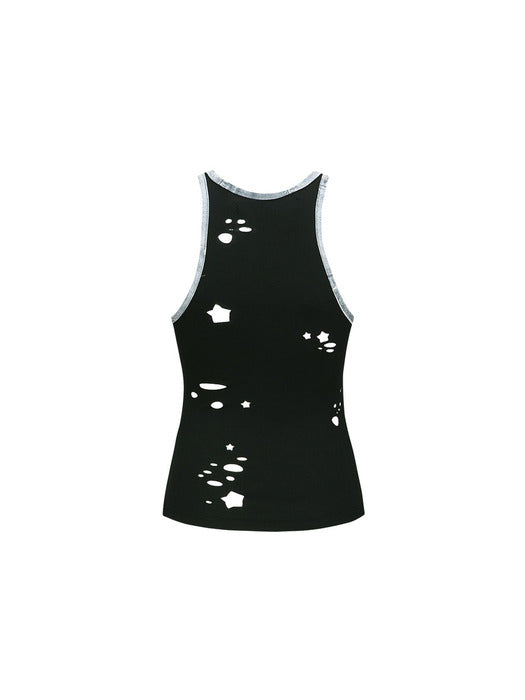 [andersson bell] TATY LASER CUT-OUT SLEEVELESS TOP atb1115w(BLACK)