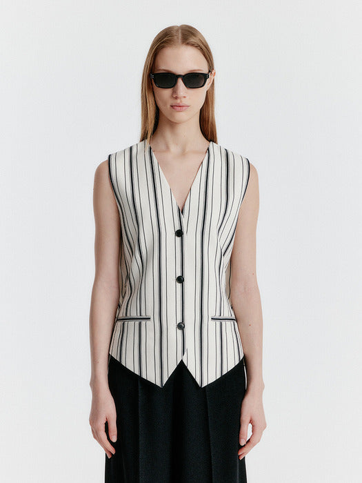 Eenk Yivas Tailored Waistcoat - White