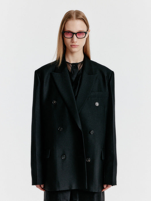 Eenk Yenny Oversized Double-breasted Jacket - Black