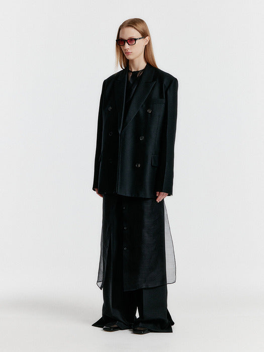 Eenk Yenny Oversized Double-breasted Jacket - Black