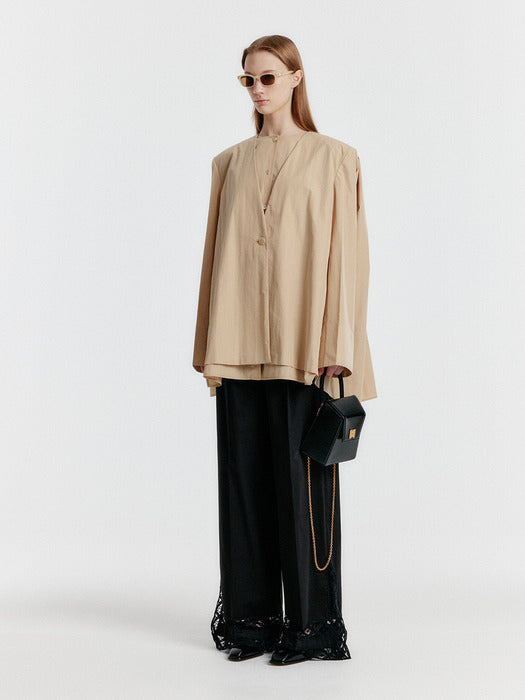 Eenk Yilly Transformable Shirred Back Jacket - Beige