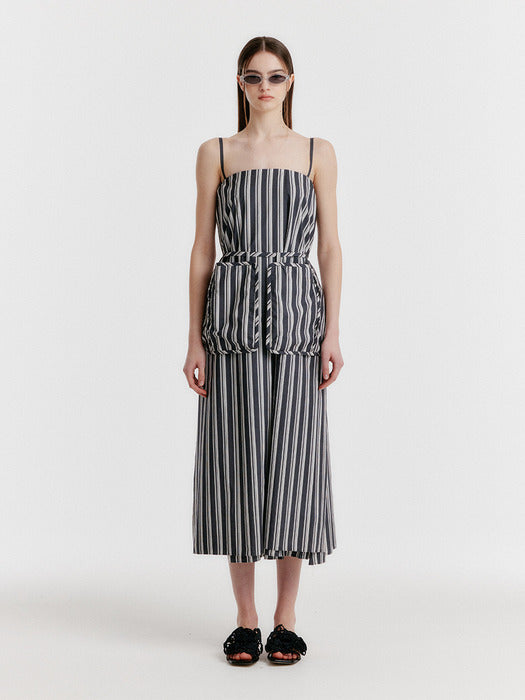 [EENK] Yadget Side-button Sleeveless Dress - Black