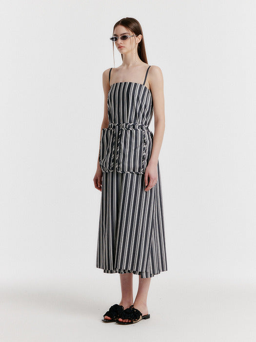 [EENK] Yadget Side-button Sleeveless Dress - Black
