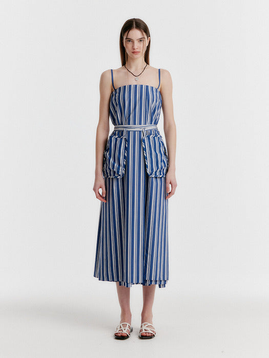 Eenk Yadget Side-button Sleeveless Dress - Navy