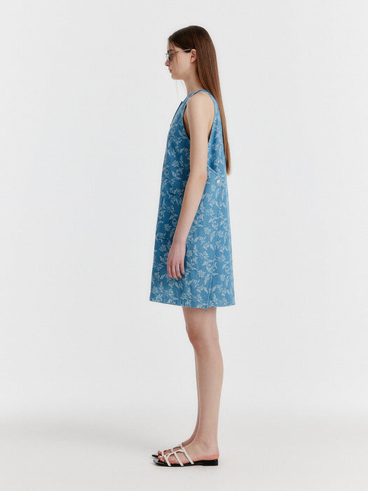 Eenk Yvonna Button-front Halterneck Dress - Blue