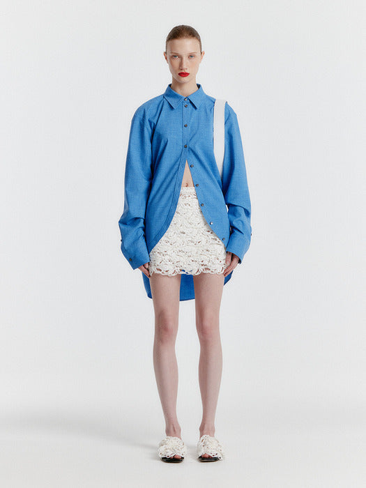 Eenk Yerina Rounded Hemline Shirt - Blue