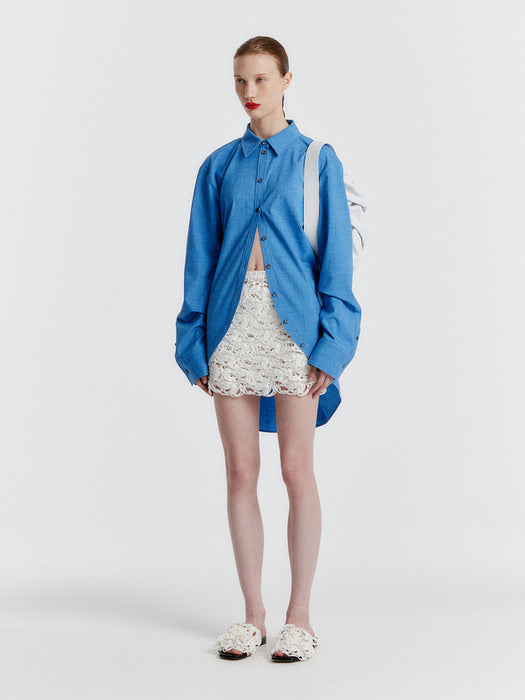 Eenk Yerina Rounded Hemline Shirt - Blue