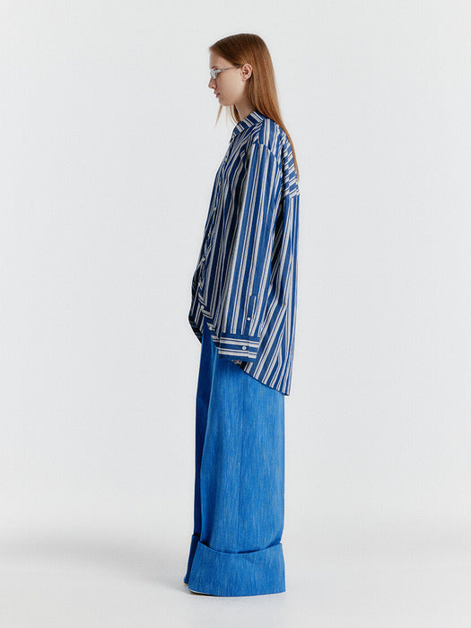 Eenk Yerina Rounded Hemline Shirt - Navy