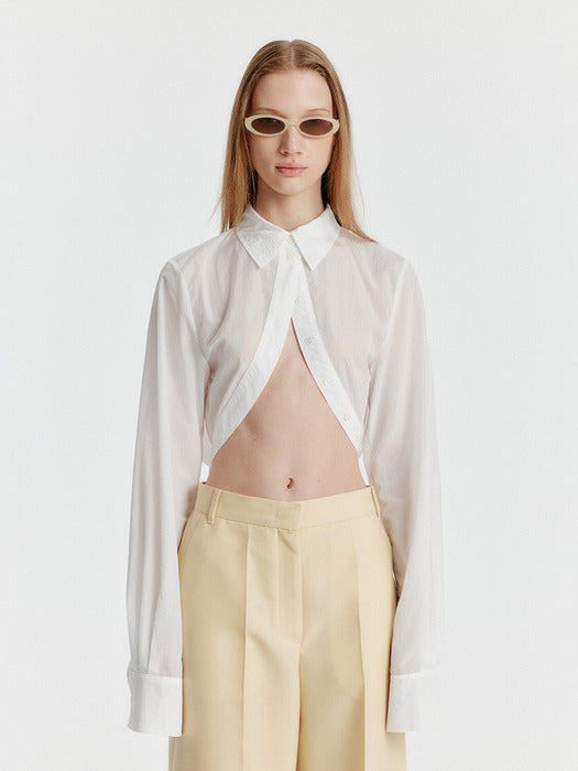 [EENK] Yumi Bolero Shirt - White