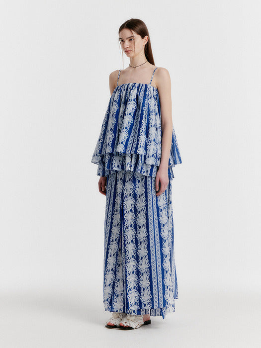 Eenk Yael Lace-printed Volume Top - Blue