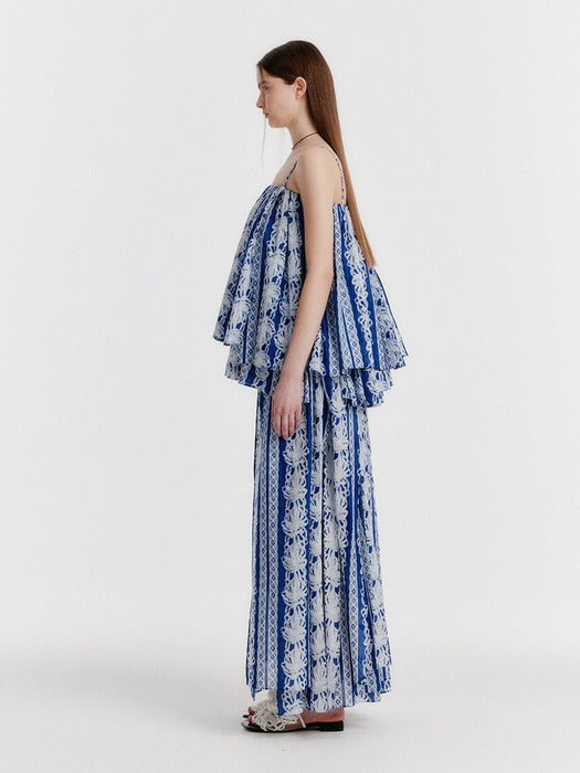 Eenk Yael Lace-printed Volume Top - Blue